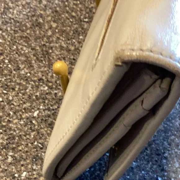 Prada long leather wallet with COA. Cream color. EUC - Picture 4 of 14